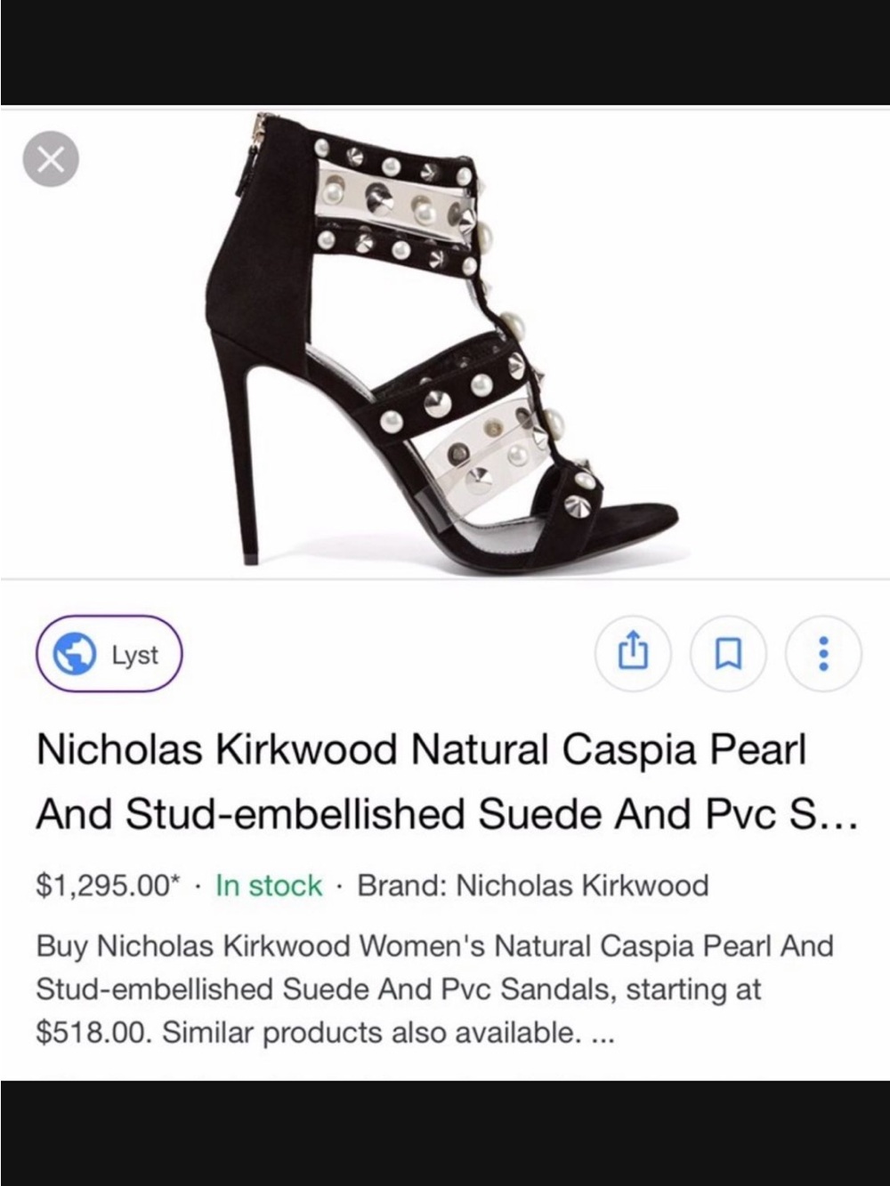 Vero Cuoio Black Suede Pearl & Stud High-Heel Sandal